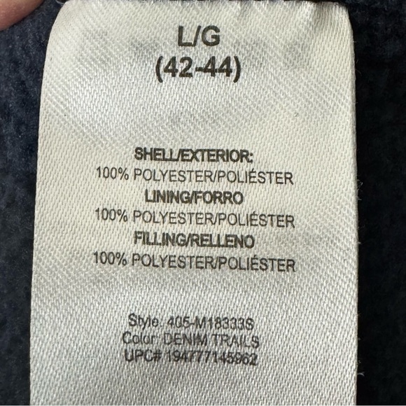 FREE COUNTRY Chayote Grid Fleece Full Zip Blue Denim Trails Men’s Large (42-44) - Picture 15 of 16